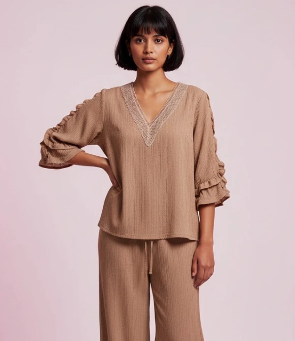 Conjunto, palazo blusa